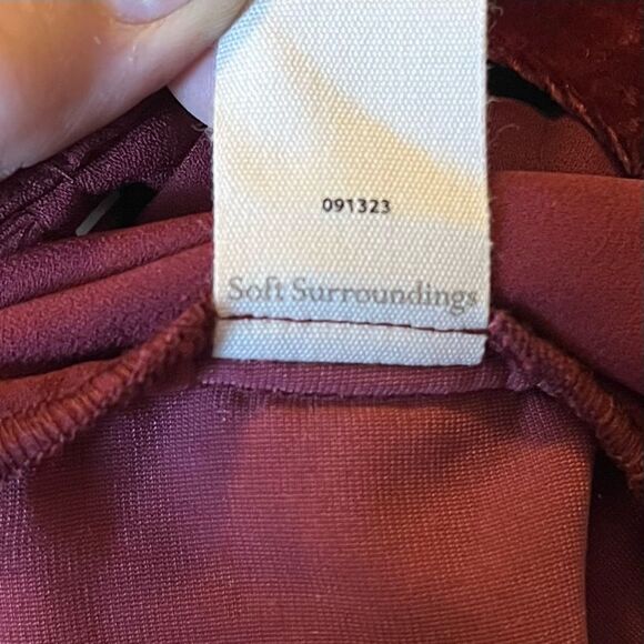 NWT Soft Surroundings Red Velvet Wide Leg Pants. Size Large! - Picture 4 of 9